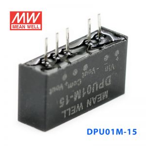 DPU01M-15 1W 12V 转 ±15V  非稳压双路输出明纬DC-DC转换模块电源