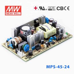 MPS-45-24 45W 24V1.9A 单路输出微漏电医用无外壳明纬开关电源