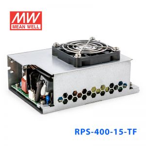 RPS-400-15-TF 400W 15V 26.7  单路输出PFC微漏电流低空载损耗顶置风扇机壳型医用明纬开关电源