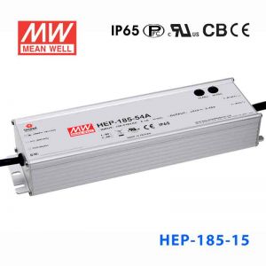 HEP-185-15  185W 15V 11.5A无风扇全密封IP68防护高效率明纬电源