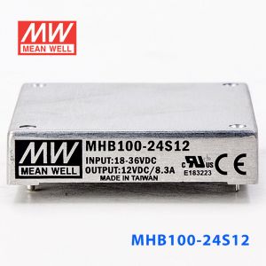 MHB100-24S12 100W 18~36V 输入 12V8.3A稳压单路输出明纬DC-DC转换电源 