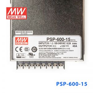 PSP-600-15  600W  15V 40A  单路输出带功率因素校正可并联明纬开关电源