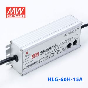 HLG-60H-15A  60W  15V 4A  强耐环境恒压+恒流PFC高效铝壳IP65防水LED电源(恒压恒流值可面板设定) 