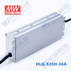 HLG-320H-36A  320W  36V 8.9A  强耐环境恒压+恒流PFC高效铝壳IP65防水LED电源(恒压恒流值可面板设定) 