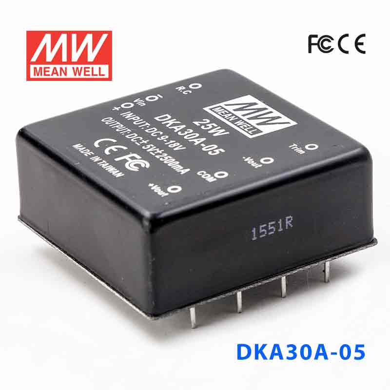 DKA30A-05  25W  9~18V 输入  ±5V  双路输出明纬DC-DC转换模块电源