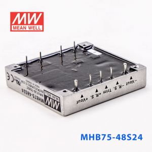 MHB75-48S24 75W 36~75V 输入 24V3.13A稳压单路输出明纬DC-DC转换模块电源 