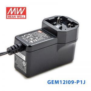 GEM12I09-P1J 12W 9V 1.33A输出明纬环保可换插头医疗电源适配器