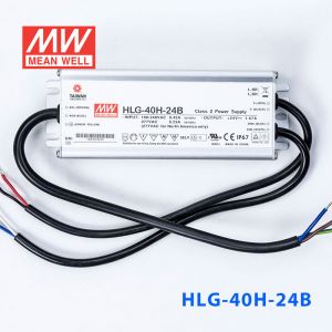 HLG-40H-24B  40W  24V 1.67A  强耐环境恒压+恒流PFC高效铝壳IP67防水LED电源(控制线三合一调光)