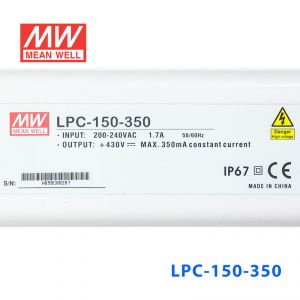 LPC-150-350    150W   350mA恒流输出明纬牌IP67防水塑壳LED电源