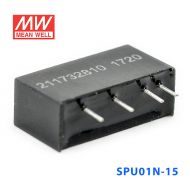 SPU01N-15 1W 24V 转 15V 非稳压单路输出明纬DC-DC转换模块电源