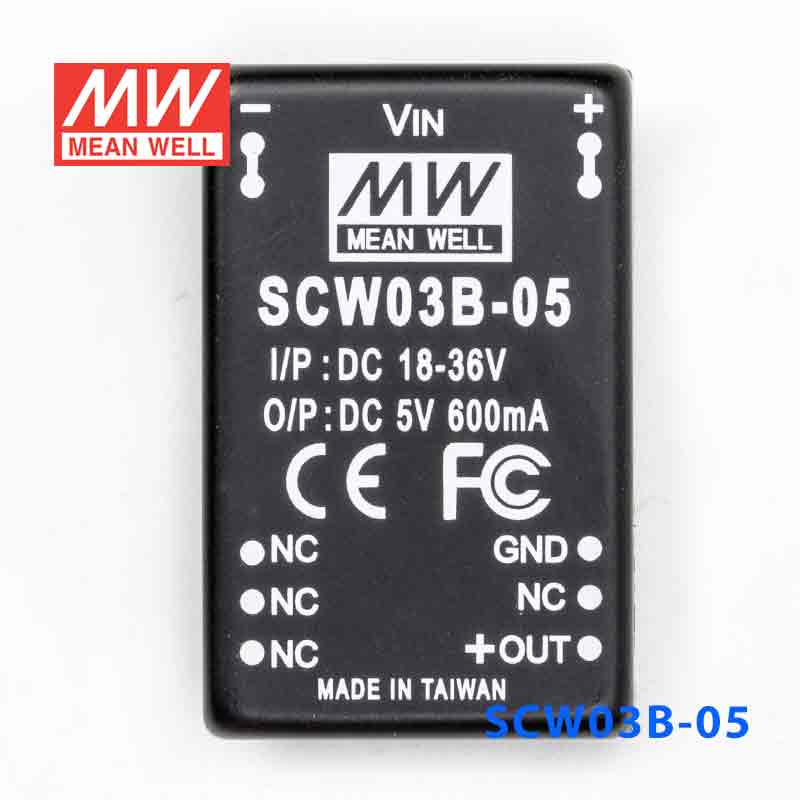 SCW03B-05  3W  18~36V  输入 5V  稳压单路输出明纬DC-DC转换模块电源