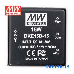 DKE15B-15  15W  18~36V  输入  ±15V  双路输出明纬DC-DC转换模块电源