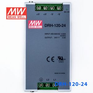 DRH-120-24 120W 24V5A 高电压单相输入单路输出DIN导轨安装明纬开关电源