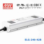 ELG-240-42D2 240W 42V 5.71A   D2型(智能调光/铝壳IP67/100～305Vac输入)明纬PFC防水LED电源