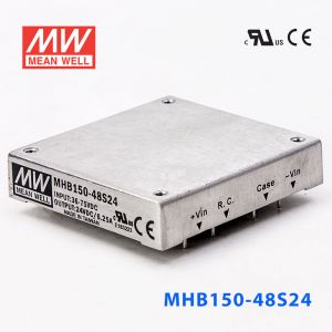 MHB150-48S24 150W 36~75V 输入 24V6.25A稳压单路输出明纬DC-DC转换电源 