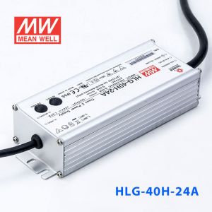 HLG-40H-24A  40W  24V 1.67A  强耐环境恒压+恒流PFC高效铝壳IP65防水LED电源(恒压恒流值可面板设定) 