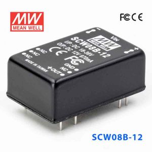 SCW08B-12  8W  18~36V  输入12V  稳压单路输出明纬DC-DC转换模块电源