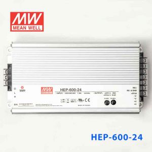 HEP-600-24   600W   24V  25A  高效率无风扇密封全灌胶恶劣环境适用明纬开关电源