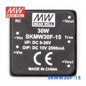 SKMW30F-15 30W 9~36V 转 15V 2A 非稳压单路输出明纬DC-DC模块电源