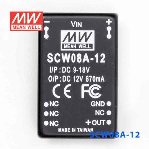 SCW08A-12  8W  9~18V  输入 12V  稳压单路输出明纬DC-DC转换模块电源