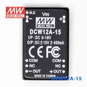 DCW12A-15  12W  9~18V 输入 ±15V  稳压双路输出明纬DC-DC转换模块电源