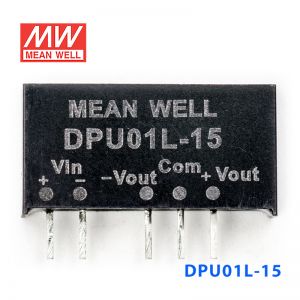 DPU01L-15 1W  5V 转 ±15V  非稳压双路输出明纬DC-DC转换模块电源