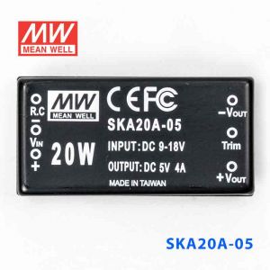 SKA20A-05  20W  9~18V  输入 5V  4A 稳压单路输出明纬DC-DC转换模块电源