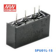 SPU01L-15 1W 5V 转 15V  非稳压单路输出明纬DC-DC转换模块电源