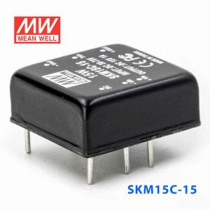 SKM15C-15  15W  36~75V 输入 15V 1A 单路稳压输出明纬DC-DC转换模块电源