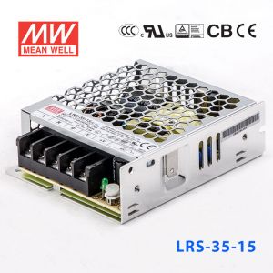 LRS-35-15 36W 15V2.4A单路输出超薄型低空载损耗明纬开关电源