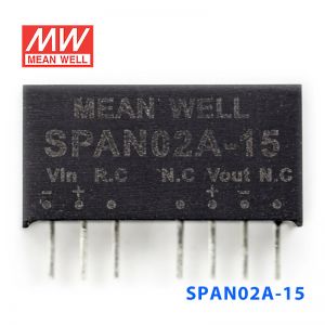 SPAN02A-15 2W 9~18V 转 15V 134mA 非稳压单路输出DC-DC模块电源