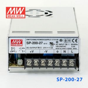 SP-200-27 200W 27V7.5A 单路输出带PFC功能CCC认证明纬开关电源