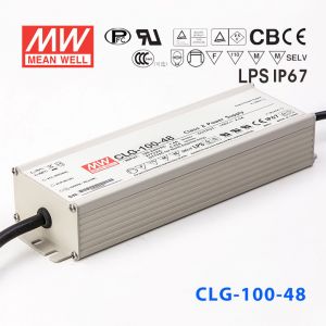 CLG-100-48   100W  48V   2A 恒压+可改恒流有PFC铝壳明纬IP67防水LED电源