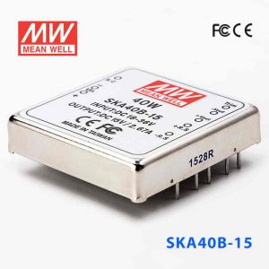 SKA40B-15  40W  18~36V  输入 15V 2.67A  稳压单路输出明纬DC-DC转换模块电源