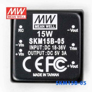 SKM15B-05  15W  18~36V 输入 5V 3A 单路稳压输出明纬DC-DC转换模块电源