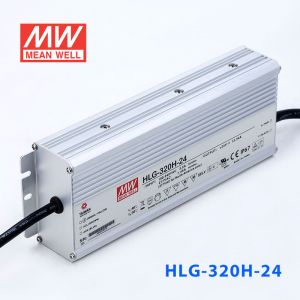 HLG-320H-24  320W  24V 13.34A 强耐环境恒压+恒流PFC高效铝壳IP67防水LED电源(引线接线) 