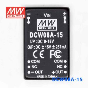 DCW08A-15  8W  9~18V 输入  ±15V  稳压双路输出明纬DC-DC转换模块电源