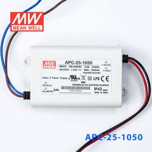 APC-25-1050 25W 9-24V    1050mA 明纬牌恒流输出防水塑壳LED照明电源