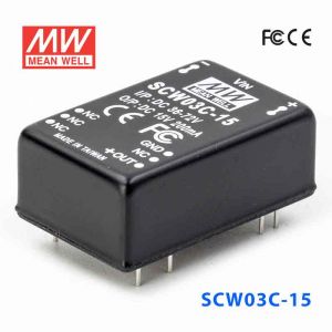 SCW03C-15  3W  36~72V  输入15V  稳压单路输出明纬DC-DC转换模块电源