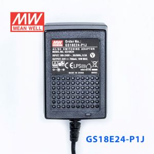 GS18E24-P1J 18W 24V0.75A输出绿色能源明纬墙插电源适配器(欧式插头) 