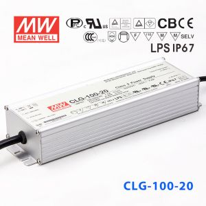 CLG-100-12 100W 12V 5A 恒压+可改恒流有PFC铝壳明纬IP67防水LED电源