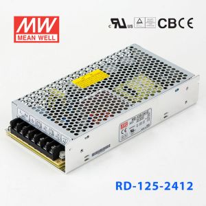 RD-125-2412明纬12V24V双路电源125W直流稳压24V3.7A+12V3.7A双组