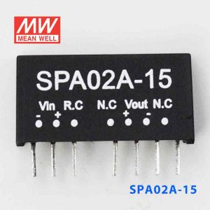 SPA02A-15  2W  9~18V  输入 15V  稳压单路输出明纬DC-DC转换模块电源