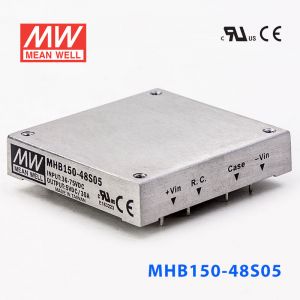 MHB150-48S05 150W 36~75V 输入 5V30A稳压单路输出明纬DC-DC转换电源 