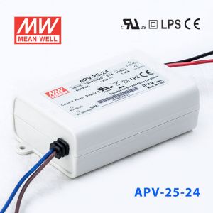 APV-25-24   25W    24V   1.05A 明纬牌恒压输出防水塑壳LED照明电源