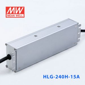 HLG-240H-15A  225W  15V 15A  强耐环境恒压+恒流PFC高效铝壳IP65防水LED电源(恒压恒流值可面板设定)