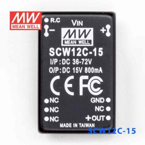 SCW12C-15  12W  36~72V 输入 15V  稳压单路输出明纬DC-DC转换模块电源