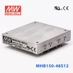 MHB150-48S12 150W 36~75V 输入 12V12.5A稳压单路输出明纬DC-DC转换电源 