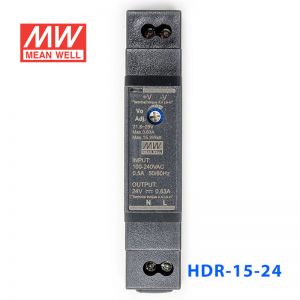 HDR-15-24  15W 24V 0.63A   单路输出明纬超薄型导轨安装电源