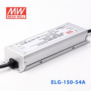 ELG-150-54A  150W  54V 2.8A  A型(电流可调/铝壳IP65/100～305Vac输入)明纬PFC防水LED电源